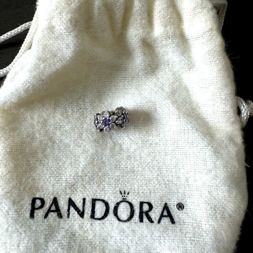 Pandora Forget me not flower charm